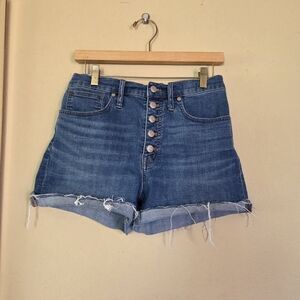 Madewell High Rise Denim Shorts Button Fly